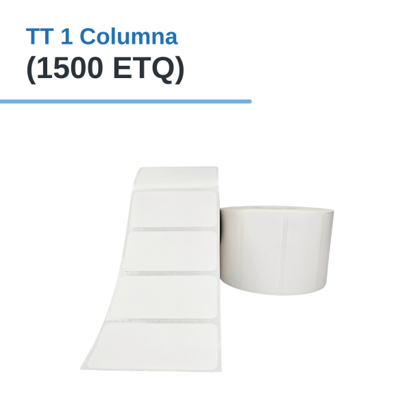 Rollo de Etiq. Adhesivas (PAPEL) TT 2" X 1" x 1500 Etq. x 1Col. Tuco 1″ (50mm X 25mm)(5cm X 2.5cm)