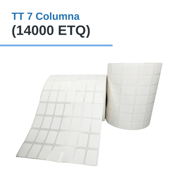 Rollo Etiq. Adhesivas (PAPEL) TT 13mm x 19mm x 14000 Etq. x 7 Col. Tuco 1"