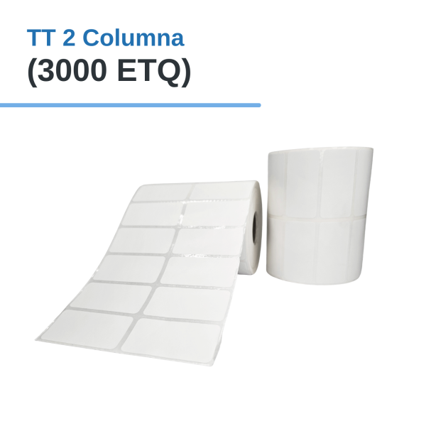 Rollo de Etiq. Adhesivas (PAPEL) TT 2"x1" x 3000 Etq. x 2 Col. Tuco 1" (50 X 25mm) (5 X 2.5cm)
