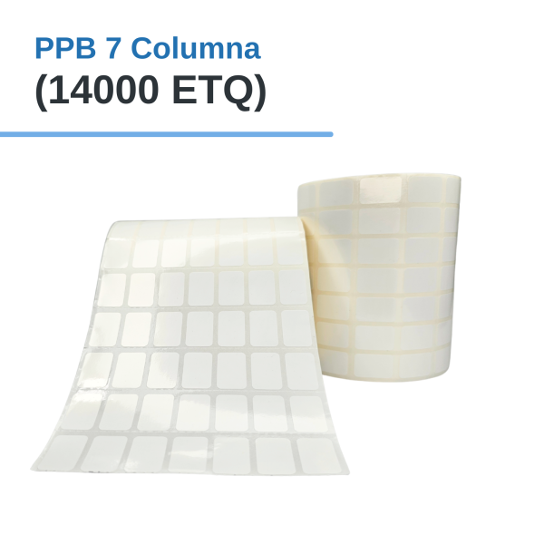 Rollo de Etiq. (PLASTIFICADO) PPB 13mm x 19mm x 14000 etq. x 7 Col. Tuco 1"