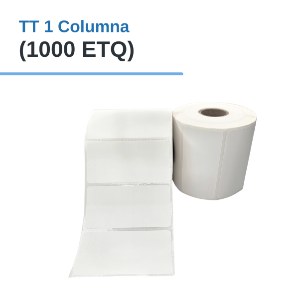 Rollo de Etiq. Adhesivas (PAPEL) TT 3" x 1.5" x 1000 Etq. x 1Col, Tuco 1"