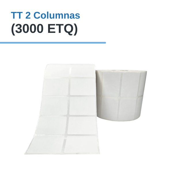 Rollo de Etiq. Adhesivas (PAPEL) TT 38.5mm x 30mm 3000 Etq. x 2Col, Tuco 1" (1.5" X 1.2")(3.85cm X 3cm)