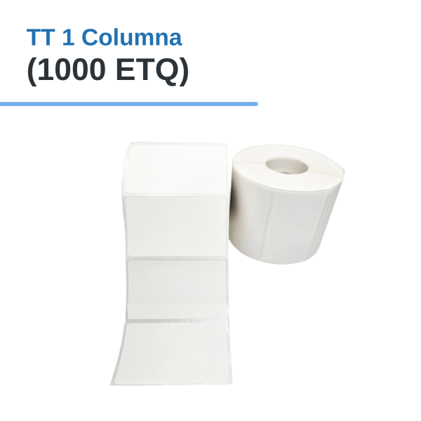 Rollo Etiq. Adhesivas (PAPEL) TT 2.5" x 1.5" x 1000 Etq. x 1Col, Tuco 1"