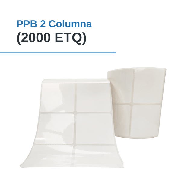 Rollo de Etiq. (PLASTIFICADO) PPB 2"x 2" x 2000 etq. x 2Col. Tuco 1"