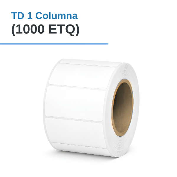 ROLLO DE ETIQUETAS ADHESIVAS TERMICO DIRECTO TD 1.1" X 0.7" X 1000 ETQ. X 1COL, TUCO 1" (30MM X 20MM)