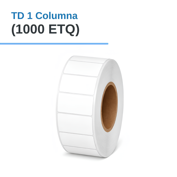 ROLLO DE ETIQUETAS ADHESIVAS TERMICO DIRECTO TD 1.5" X 0.7" X 1000 ETQ. X 1COL, TUCO 1" (40MM X 20MM)