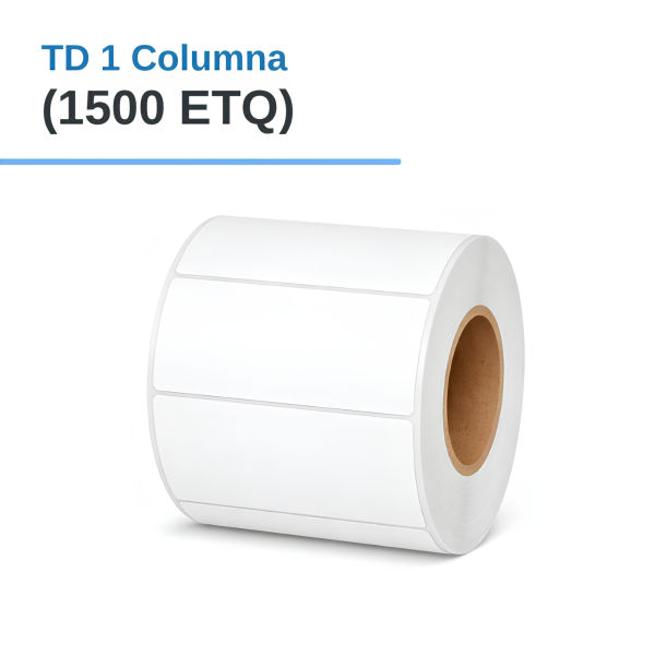 ROLLO DE ETIQUETAS ADHESIVAS TERMICO DIRECTO TD 2" X 1" X 1500 ETQ. X 1COL, TUCO 1" (50MM X 25MM)