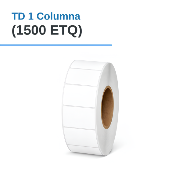 ROLLO DE ETIQUETAS ADHESIVAS TERMICO DIRECTO TD 2" X 1" X 1500 ETQ. X 1COL, TUCO 1" (55MMX30MM)