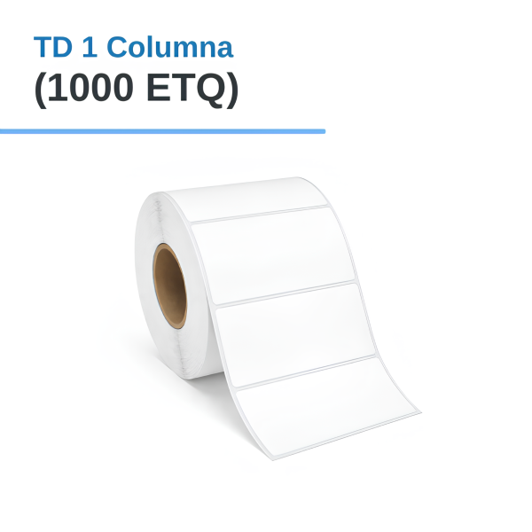 ROLLO DE ETIQUETAS ADHESIVAS TERMICO DIRECTO TD 3" X 1.5" X 1000 ETQ. X 1COL, TUCO 1" (75MM X 38MM)