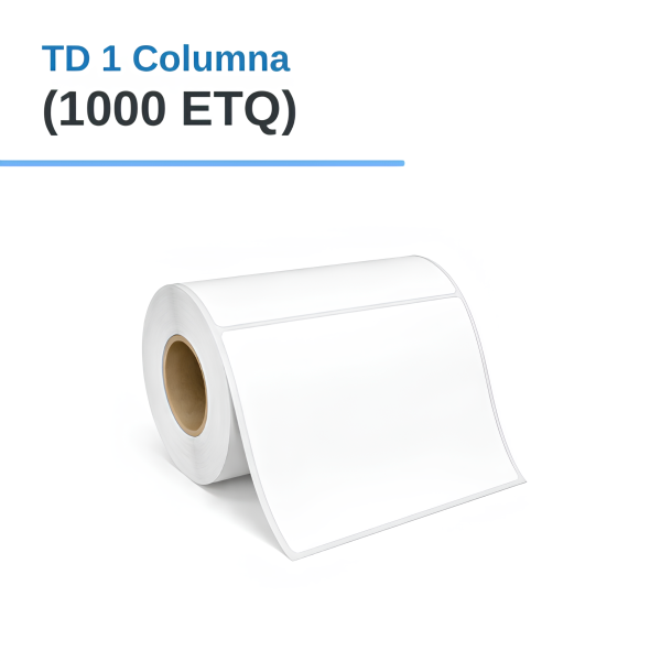 ROLLO DE ETIQUETAS ADHESIVAS TERMICO DIRECTO TD 4" X 2" X 1000 ETQ. X 1COL, TUCO 1" (100MM X 50MM)