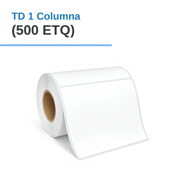 ROLLO DE ETIQUETAS ADHESIVAS TERMICO DIRECTO TD 4" X 3" X 500 ETQ. X 1 COL, TUCO 1" (100MM X 75MM)
