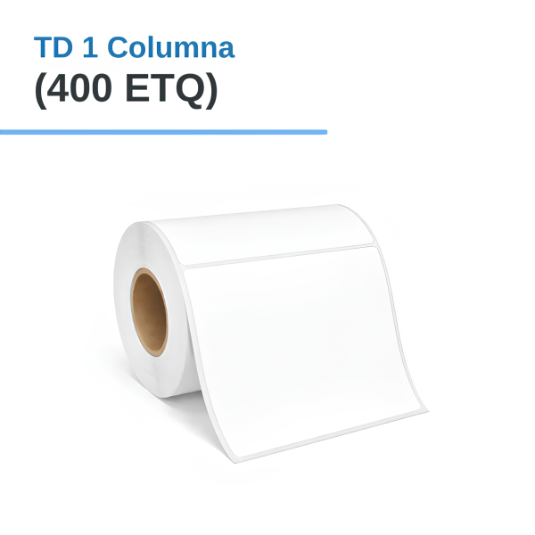 ROLLO DE ETIQUETAS ADHESIVAS TERMICO DIRECTO TD 4" X 4" X 400 ETQ. X 1COL, TUCO 1" (100MM X 100MM)