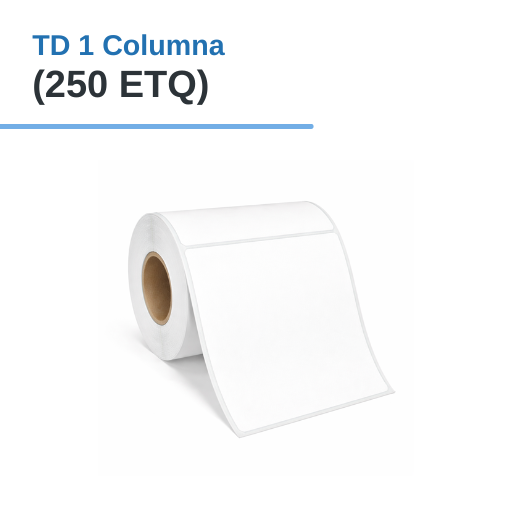 ROLLO DE ETIQUETAS ADHESIVAS TERMICO DIRECTO TD 4" X 6" X 250 ETQ. X 1COL, TUCO 1" (100MM X 150MM)