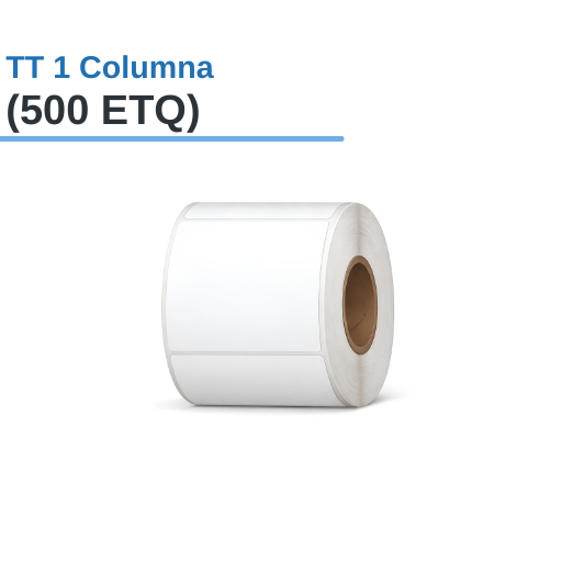 ROLLO DE ETIQUETAS ADHESIVAS DE PAPEL TT 3" X 3" X 500 ETQ. X 1COL, TUCO 1" (75MM X 75MM)
