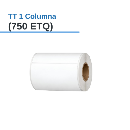 ROLLO DE ETIQUETAS ADHESIVAS DE PAPEL TT 4" X 2.52" X 750 ETQ. X 1COL, TUCO 1" (101,6MM X 64MM)