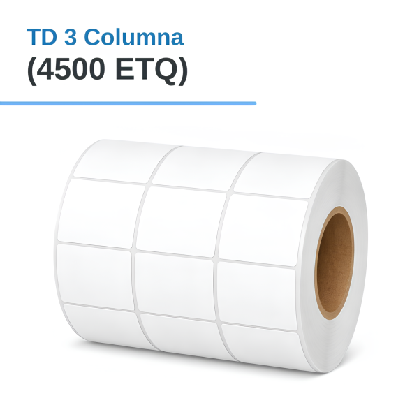 ROLLO DE ETIQUETAS ADHESIVAS TERMICO DIRECTO TD 1.2" X 1.6" X 4500 ETQ. X 3COL, TUCO 1" (30MM X 40MM)