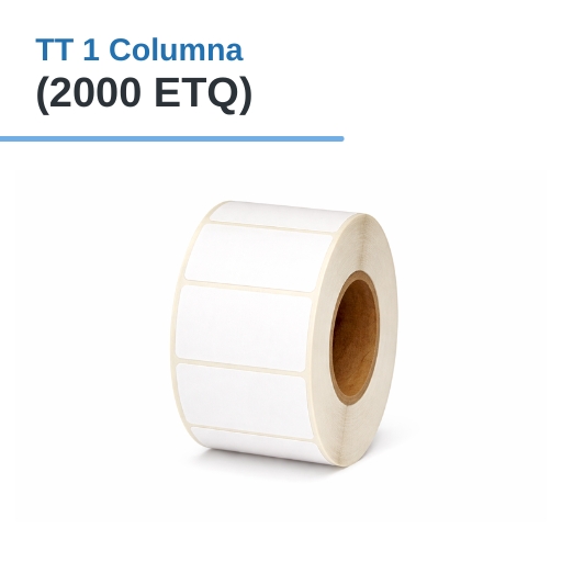 ROLLO DE ETIQUETAS ADHESIVAS DE PAPEL TT 1,5" X 0,7" X 2000 ETQ. X 1 COL, TUCO 1" (38mm X 19mm).